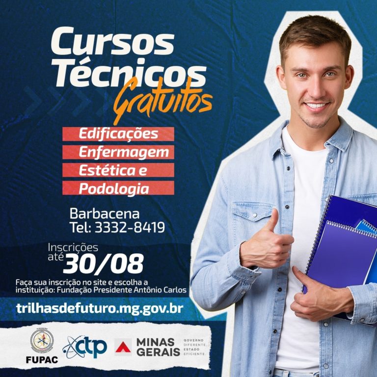 FUPAC/UNIPAC oferece cursos técnicos gratuitos em parceria com o Programa Trilhas de Futuro