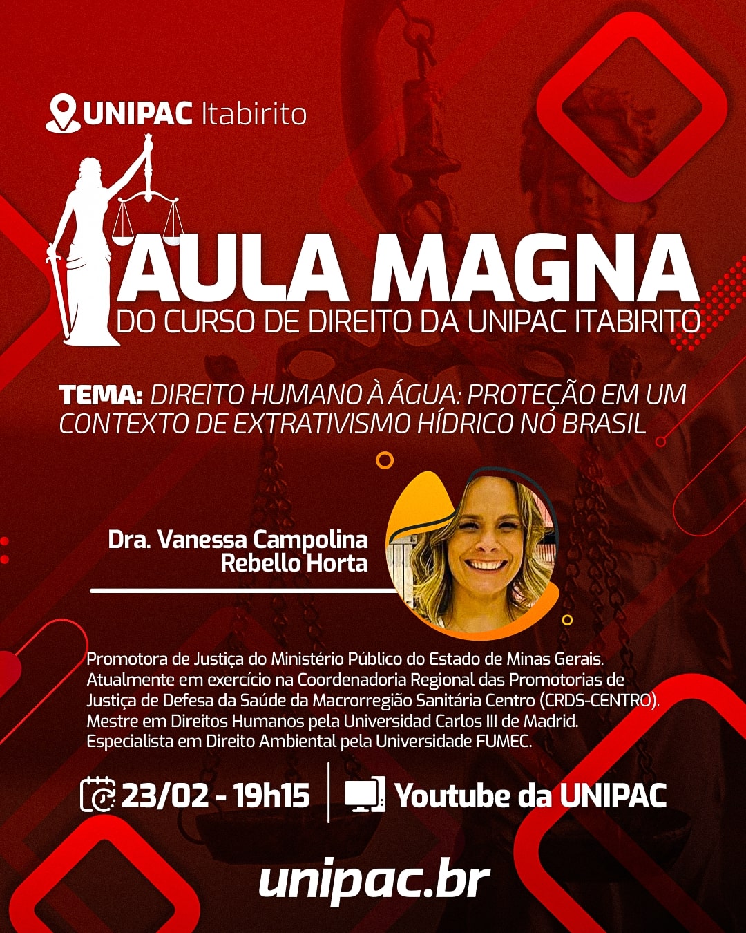 Unipac Itabirito realizará evento sobre direito humano à água