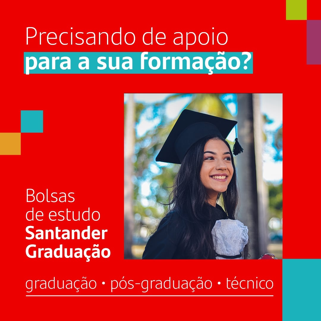 Santander disponibiliza bolsas de estudo para estudantes da FUPAC/UNIPAC